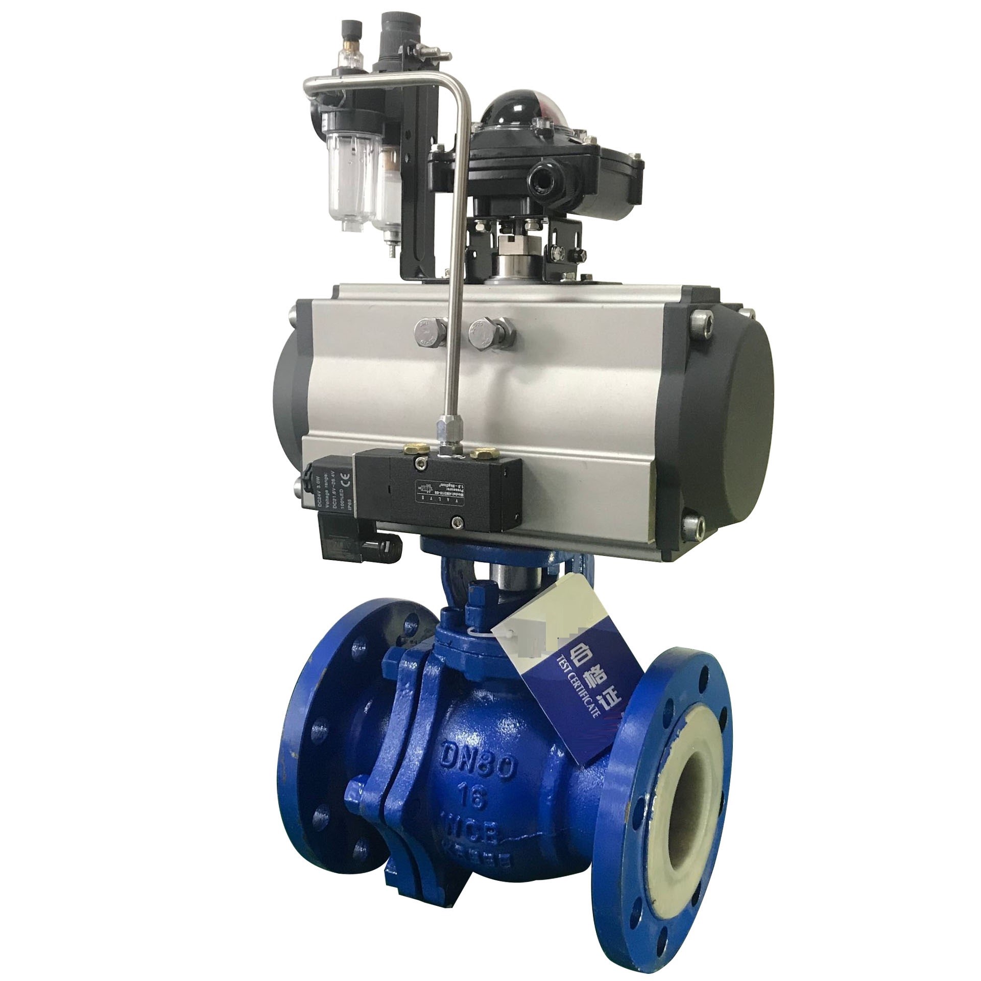 定边气动衬氟O型切断球阀