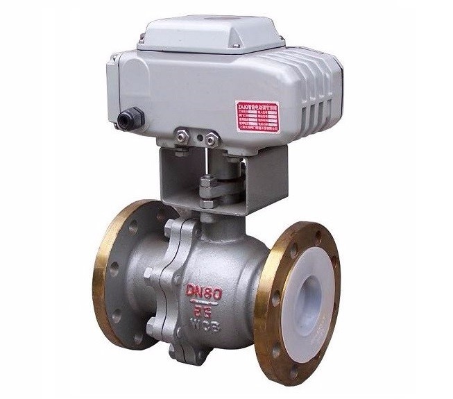 定边电动衬氟O型开关球阀